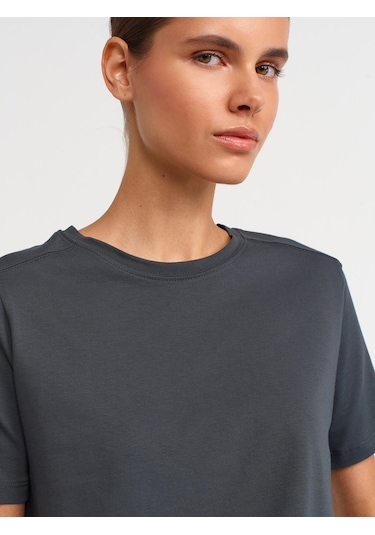 Dilvin Pamuklu T-shirt 101a30740 Antrasit