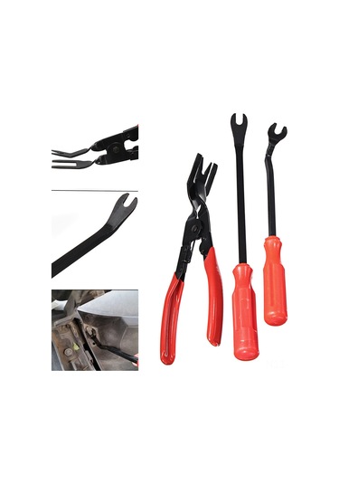 Singree 3'lü Araç Kapı Paneli Sökme Takımı - Saplamalı Çelik Kaldıraç Ve Klips Pensesi