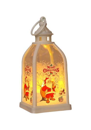 Vkemall Noel İçin Led Kule Şeklinde Işıklı Dekoratif Aydınlatma - Santa Claus Desenli Ev Dekoru Lambası