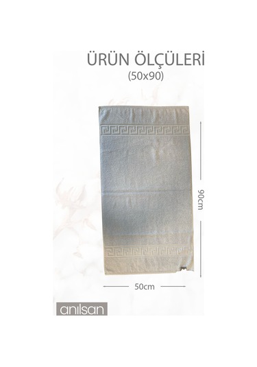 6'lı Mavi Greek El Havlusu - 50x90 Cm, 225 Gr, %100 Pamuk, Spa Ve Otel Havlusu, Günlük Kullanıma Uygun Mavi