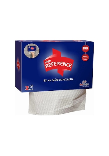 Reference El Yüz Havlusu 2 Katlı 100'lü X 24 Paket Lacivert