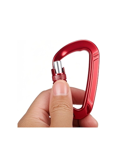 Maiyame 7075 Alüminyum 12kn Dayanıklı D-karabiner, Tırmanma İçin 2 Adet Set, Kırmızı Çok Renkli