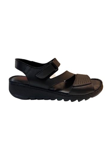 Neon Akm-088 Kadın Siyah Hakiki Deri Sandalet - 36 Siyah