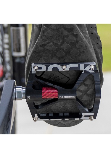 Rockbros K307t Ultralight Bisiklet Pedalları Geniş Platform Mtb Dağ Bisikleti Yansıtıcı Bisiklet Rulman Pedalları Kırmızı