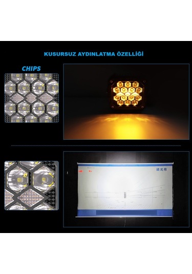 Off Road 4 İnç Led Sis Farı Kaput Üstü Led Ve Tampon Gündüz Led Drl Projektör Lambası Seti