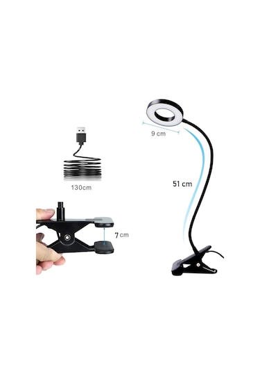Çok Fonksiyonlu 3 Farklı Işık Renkli Akrobat Masa Lambası 51 Cm