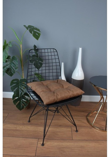 Altınpamuk Altınpamuk Beta Pofidik Kahve Sandalye Minderi Bağcıklı 40X40Cm