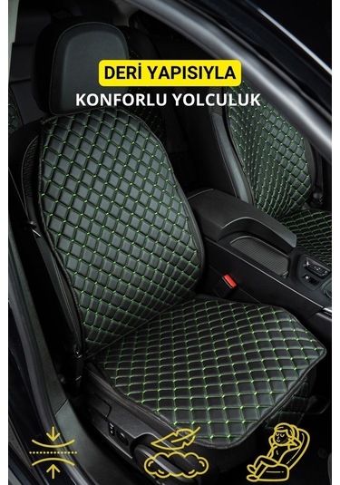 Deri-vinil Oto Minder Seti Yeşil 7 Parça