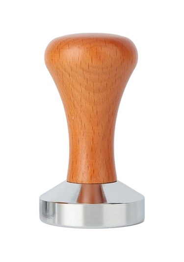 Suntek Pratik Ahşap Saplı Kahve Tamper Espresso 51 MM Koyu Kahve