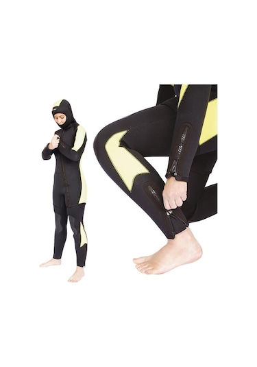 Free-Sub 5Mm Ege Siyah Kadın Scuba Tüplü Dalış Elbisesi Wetsuit (489036522) Siyah