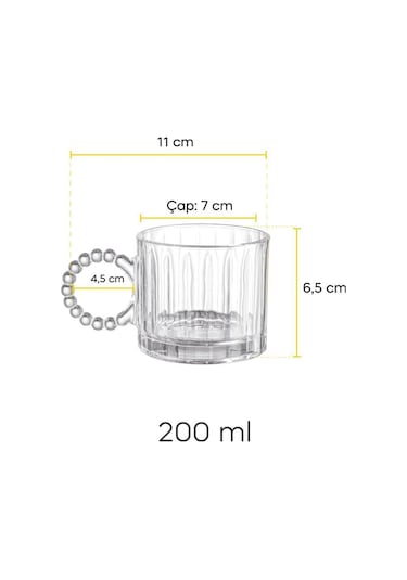 Ringo Line 4'lü Boncuk Kulplu 200ml Kupa