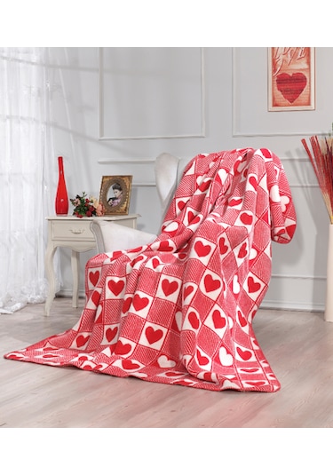 Vicuna Home Valentines Çift Kişilik Battaniye 180x220 Cm Kırmızı