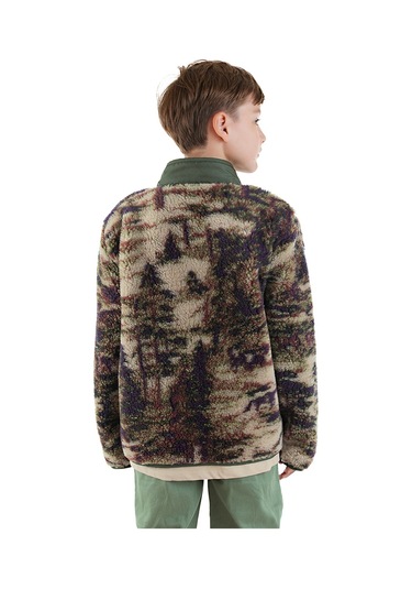 Denokids Haki Erkek Çocuk Peluş Mont Renkli