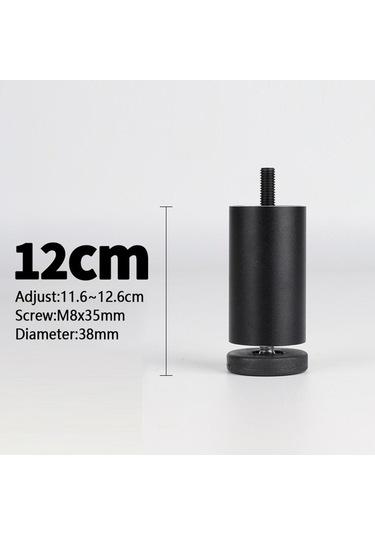 Suntek 4 Adet Alüminyum Alaşımlı Mobilya Ayakları Siyah-12cm Çok Renkli