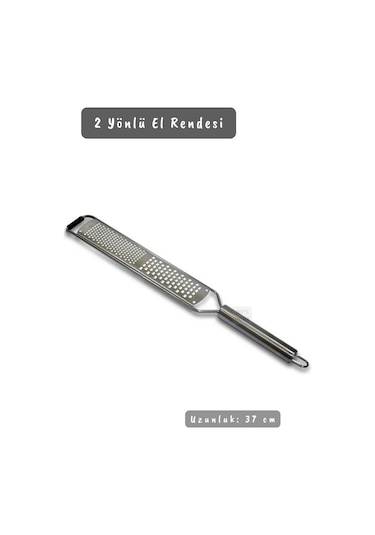 Paslanmaz Çelik El Rendesi Peynir Rendesi 2 Yönlü El Rendesi İnox 37 Cm Gri