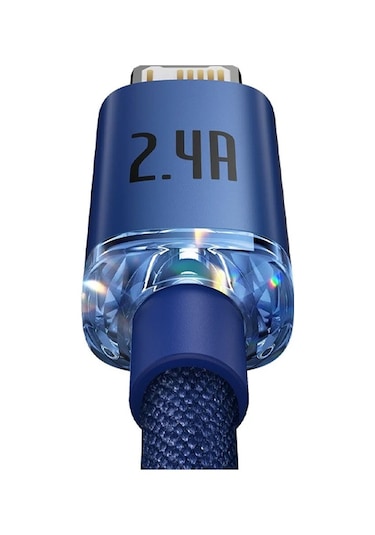 Baseus Crystal Shine USB to Lightning 1.2m 2.4A Hızlı Şarj Mavi