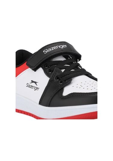 Slazenger  PRINCE I Çocuk Cırt Cırtlı Beyaz  -  Siyah  -  Kırmızı Günlük Spor  Ayakkabısı