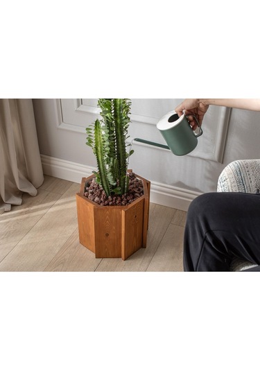 Halohope El Yapımı Ahşap Büyük Sekizgen Dekoratif Modern Kaliteli Bahçe Balkon Saksı Saksılık Stant Çiçeklik