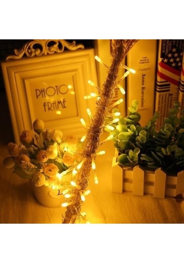 Hobibahçem 10 Metre 100 Ledli 8 Fonksiyonlu Dekoratif Lambader Sarı Lamba Günışığı