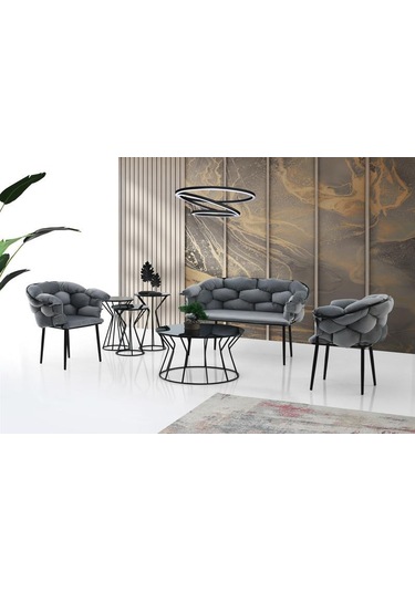 Erezogullari_Mobilya Modern Bekleme Odası Ofis Oturma Grubu Mobilyası Çay Seti