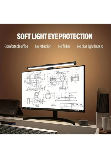 Dashanshop Amıll Modern Led Masa Lambası 3000 4000 6500k Aydınlatma Oyun Ofis Için Ayarlanabilir Usb 3000/4000/6500k