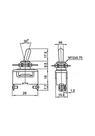 Toggle Switch 1-0 Metal Anahtar 2 Pin 12v-220v