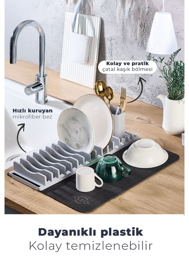 Tabak & Çatal- Kaşık Düzenleyici Dayanıklı Plastik Mutfak Gereci Turuncu