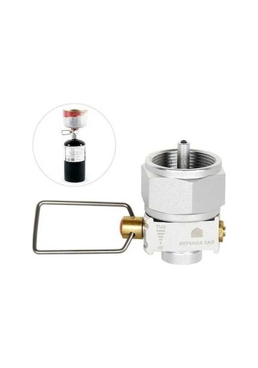 Pazly Gas Saver Plus Gaz Dönüştürücü, Kamp Adaptörü, Vana, Alüminyum, Düz Tank, Yüksek Kaliteli, Kompakt, Çok Fonksiyonlu Gümüş