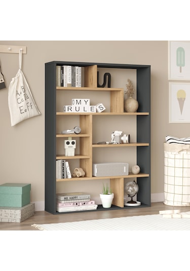Robin Home Felix Kitaplık 124cm Sepet-antrasit