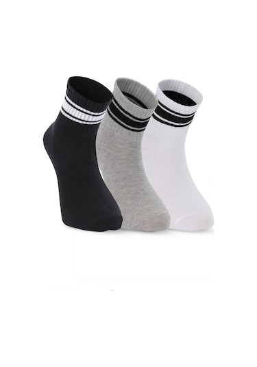 Slazenger Jelly 3 Lü Erkek Siyah / Gri Çorap Siyah / Gri