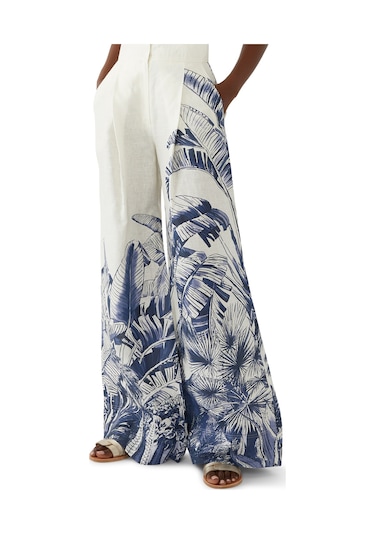 Andres Otalora Palm Desenli Geniş Paça Pantolon Multi Colour