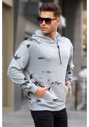 Madmext Madmext Boyalı Gri Erkek Sweatshirt 5291-boyalı Gri Boyalı Gri