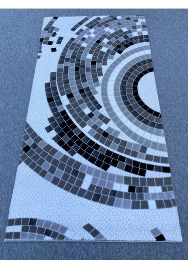 Gri Siyah Beyaz 120x230 Kesme Akrilik Halı