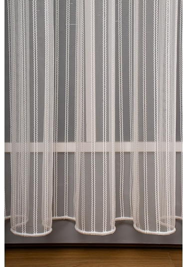 Çift Makarna Simli Armür Düz Tül Perde