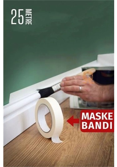 Modacar Maskeleme Bandı 25 Metre Çıkarılabilir Boyacı Bandı