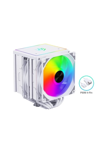 Snowman Mt660 2 12cm Colorful Fan 4pin+6 Bakır Beyaz Cpu Fan