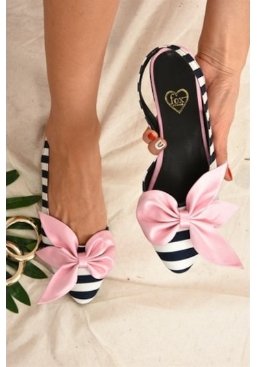 Fox Shoes Siyah/Beyaz/Pudra Kumaş Kadın Babet H726809004 Siyah