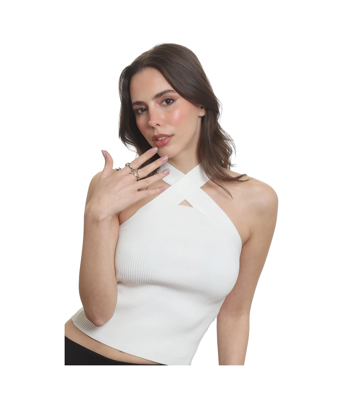 Labalaba Kadın İki Parmak Tasarım Yüzük Gümüş