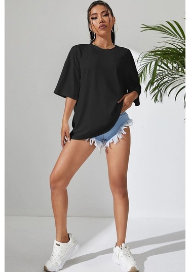 Flood Of Style Unisex Siyah Sırt Kelebek Baskılı T-shirt