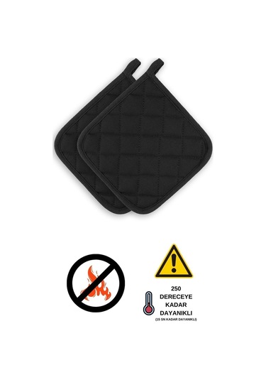 Yanmaz, Isıya Dayanıklı Fırın Tutacağı 2 Tutacak Siyah