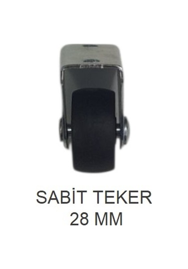 Ofis Koltuk Dolap Etejer İçin 28'lik Sabit Teker 4 Adet Siyah