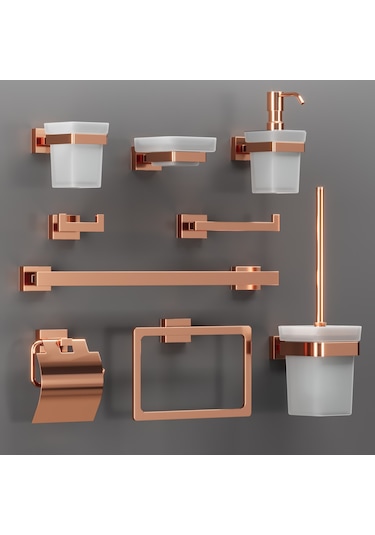 Line Bathroom 125807 Prime Diş Fırçalık Buzlu Cam Rose Rose Rose