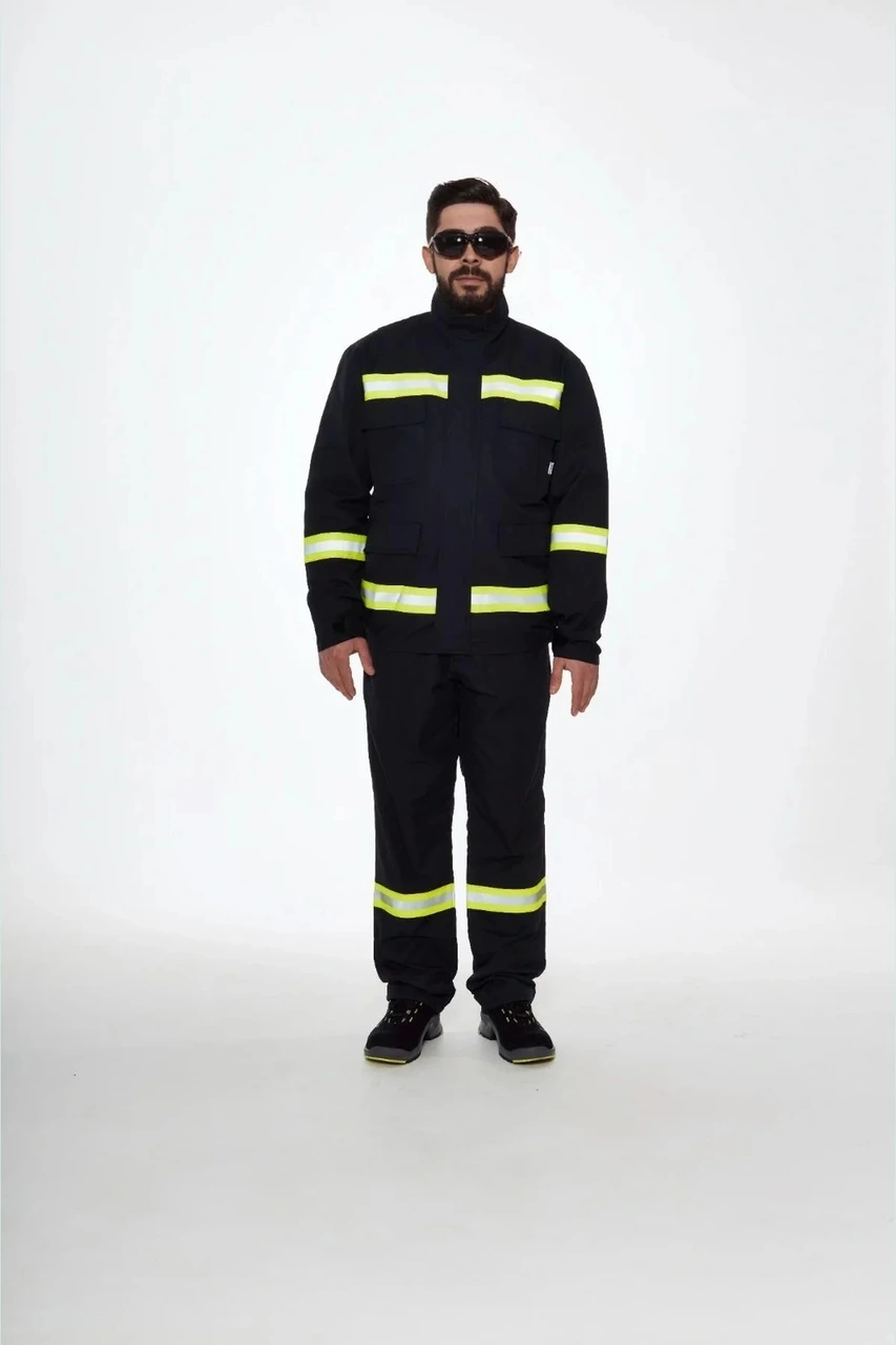 Alev Almaz İş Güvenliği Takımı Yangın Giysisi 10031 Projacket Koruma Smy Yüksek Lacivert