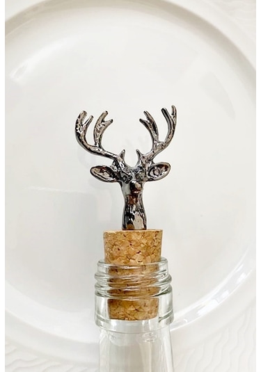 Siyah Geyik Figür Mantarlı Tıpa 2 Adet