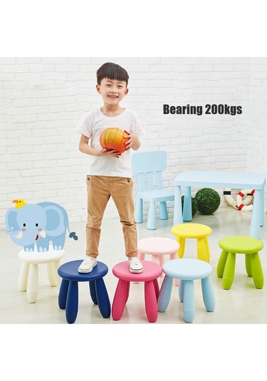 Sones Renkli Çocuk Taburesi Sandalye Bebek Taburesi Plastik Anaokulu Taburesi Açık Mavi