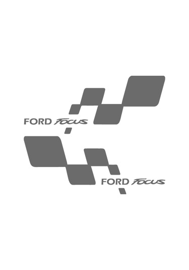 2 Adet Ford Focus Sticker - Kapı Altı Sticker - 60cm X 24cm - Gri