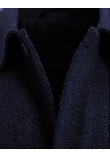 Uki Lacivert Kaşe Kaban Lacivert