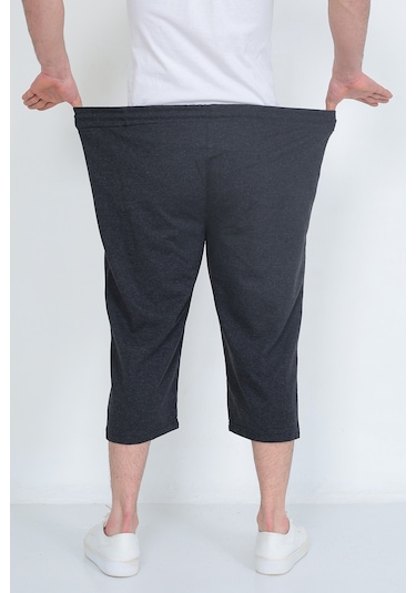 Lukitus Battal Büyük Beden Kapri Erkek Eşofman Altı Gri