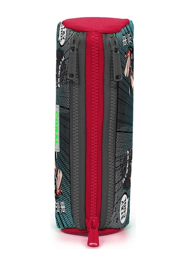 Coral High Kids Gri Nefti Anime Motorsiklet Desenli Üç Bölmeli Kalem Çantası 22064