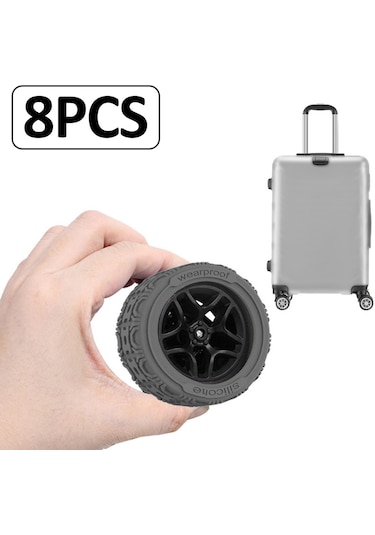 Suntek 8x Silikon Bagaj Tekerleği Çoğu Bavul Için Koruyucu Açık Gri